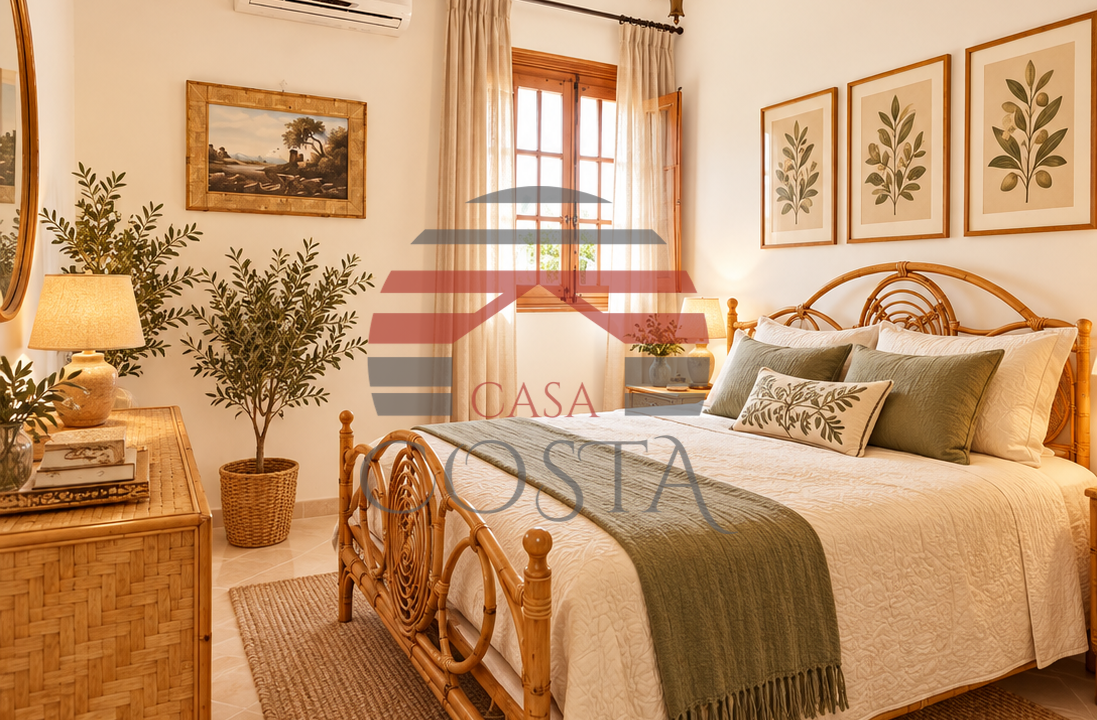 Camera da letto boho mediterranea luminosa (1)