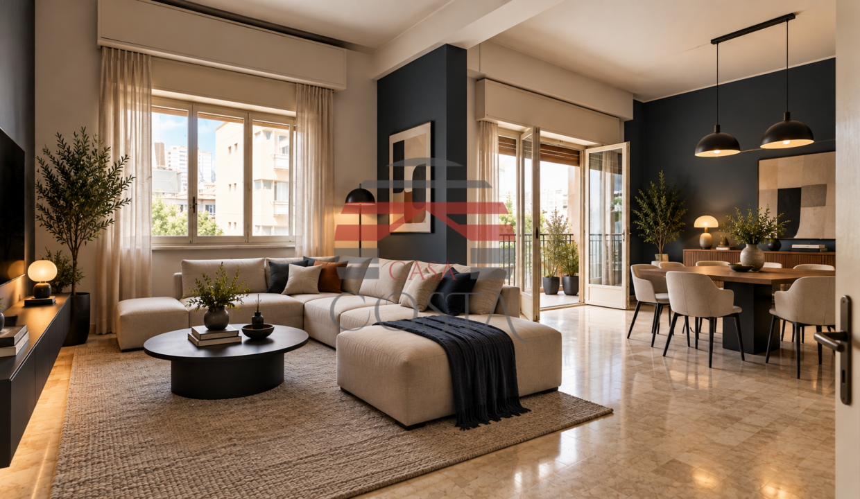 Soggiorno moderno italiano-scandinavo